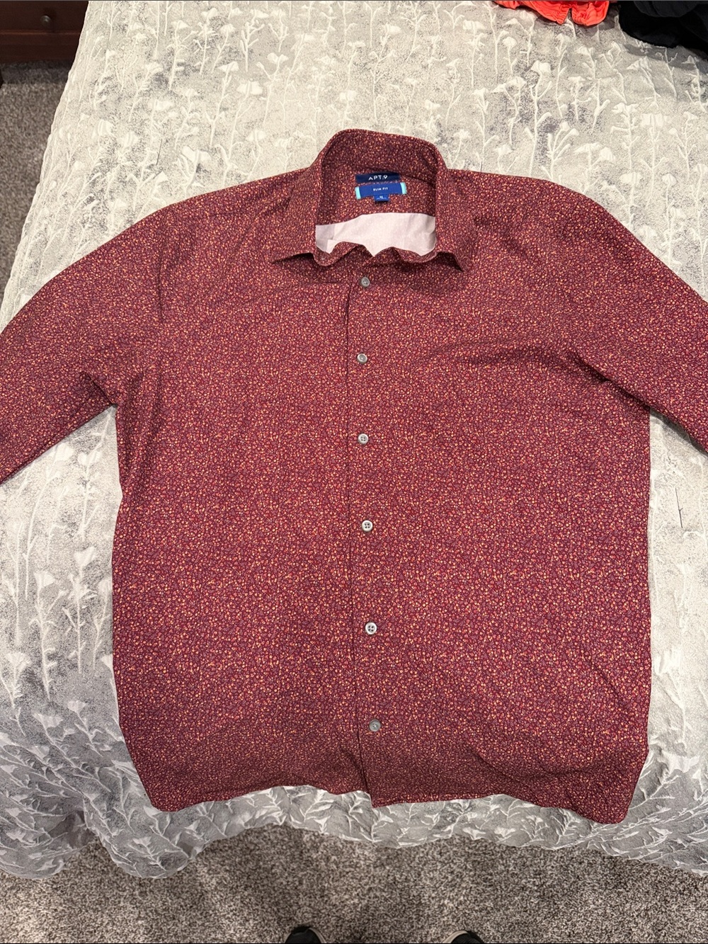 Apt. 9 Men's Red Micro-Print Button-Up Shirt